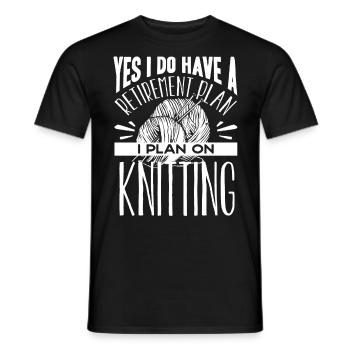 Tricot, crochet, couture, fil, crochet, tricot - T-shirt homme - noir - Devant - AI Model Male 178 light (178cm)