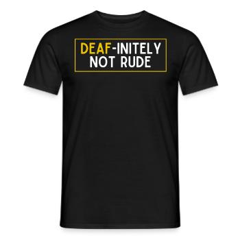 Deaf Pride, audiologist, finger spelling - Men's T-Shirt - black - Front - AI Model Male 178 light (178cm)