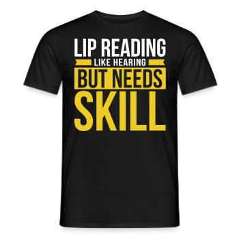 Deaf Pride, audiologist, finger spelling - Men's T-Shirt - black - Front - AI Model Male 178 light (178cm)