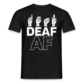 Deaf Pride, audiologist, finger spelling - Men's T-Shirt - black - Front - AI Model Male 178 light (178cm)