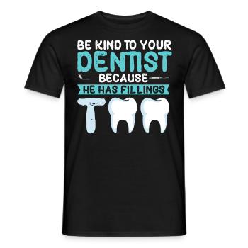 Dental technician, dentist cadre, dental hygienist - Men's T-Shirt - black - Front - AI Model Male 178 light (178cm)