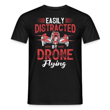Drone flying, aerial drones, multicopters, drones - Men's T-Shirt - black - Front - AI Model Male 178 light (178cm)