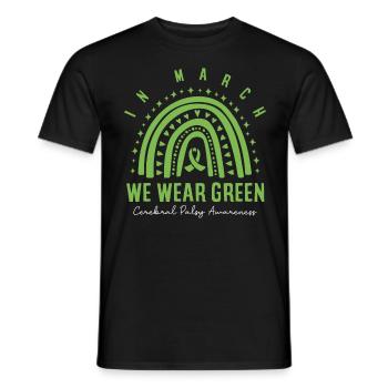 Hebral palsy, cerebral palsy consciousness - Men's T-Shirt - black - Front - AI Model Male 178 light (178cm)