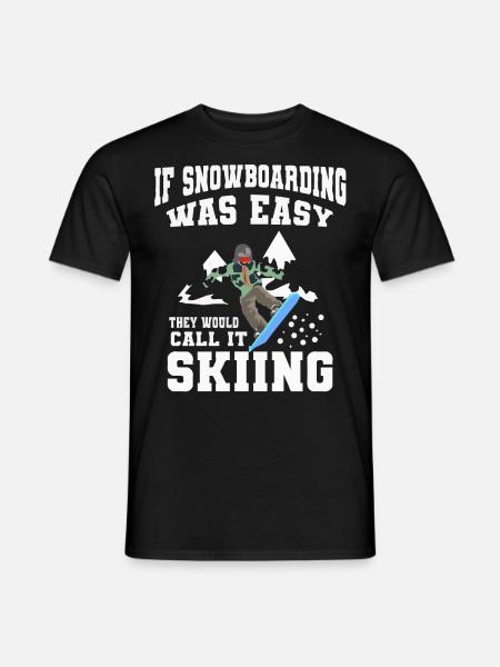 Snowboarder, Snowboarden - Männer T-Shirt - Schwarz