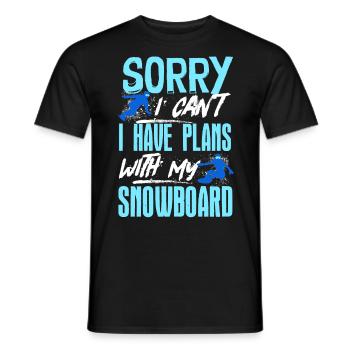 Snowboarders, Snowboard holidays, Snowboard equipment - Men's T-Shirt - black - Front - AI Model Male 178 light (178cm)