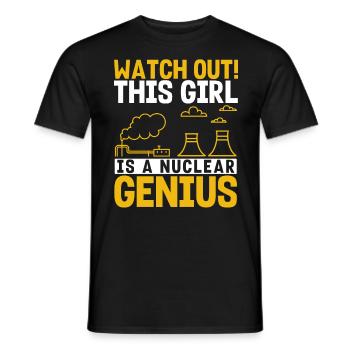 Ingénieur nucléaire, Sciences nucléaires, Science - T-shirt homme - noir - Devant - AI Model Male 178 light (178cm)