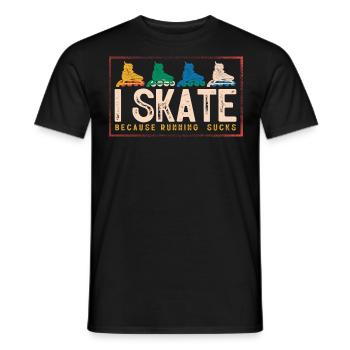 Roller, patinage, patinage à roulettes - T-shirt homme - noir - Devant - AI Model Male 178 light (178cm)