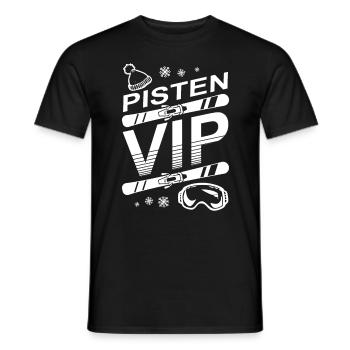 Pisten VIP Wintersport Skifahren Ski Schnee - Männer T-Shirt - Schwarz - Vorne - AI Model Male 178 light (178cm)