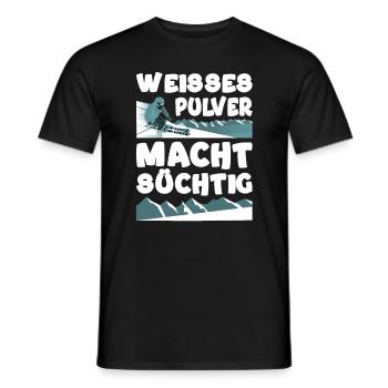 Weißes Pulver macht süchtig Wintersport Ski - Männer T-Shirt - Schwarz - Vorne - AI Model Male 178 light (178cm)