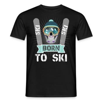 Wintersport Skifahrer Skiing Born to Ski - Men's T-Shirt - black - Front - AI Model Male 178 light (178cm)