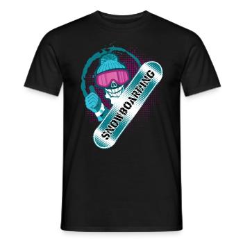 Snowboarding Snowboard Winter Sports - Men's T-Shirt - black - Front - AI Model Male 178 light (178cm)
