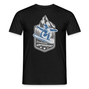 Snowboarding Snowboard - Men's T-Shirt - black - Front - AI Model Male 178 light (178cm)