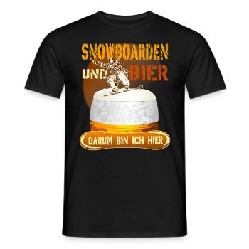 Snowboarden und Bier Wintersport Alkohol - Männer T-Shirt - Schwarz - Vorne - AI Model Male 178 light (178cm)