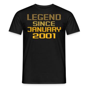 Vintage Legend depuis janvier 2001 - T-shirt homme - noir - Devant - AI Model Male 178 light (178cm)