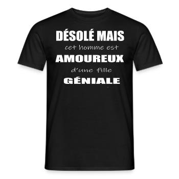 Homme Amoureux - T-shirt homme - noir - Devant - AI Model Male 178 light (178cm)