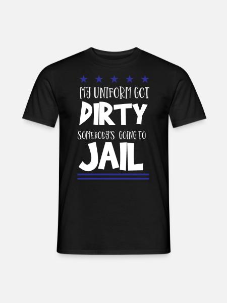 Polizeibeamter Uniformkostüm - Männer T-Shirt - Schwarz