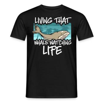 Walbeobachtung, Meeresbiologie, Meereswissenschaft - Männer T-Shirt - Schwarz - Vorne - AI Model Male 178 light (178cm)