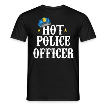 Polizeibeamter Uniformkostüm - Männer T-Shirt - Schwarz - Vorne - AI Model Male 178 light (178cm)