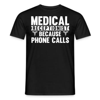 Physician assistant, receptionist - Men's T-Shirt - black - Front - AI Model Male 178 light (178cm)