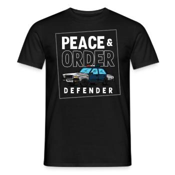 Policeman Costume - Men's T-Shirt - black - Front - AI Model Male 178 light (178cm)