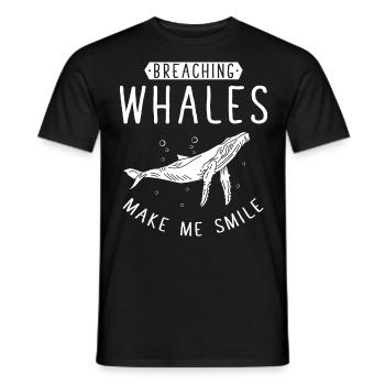 Baleines, baleines, observation des baleines, observation des baleines - T-shirt homme - noir - Devant - AI Model Male 178 light (178cm)