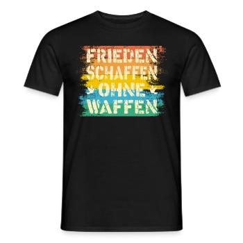 Frieden Schaffen ohne Waffen, Freiheit retro - Männer T-Shirt - Schwarz - Vorne - AI Model Male 178 light (178cm)