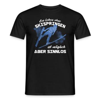 Skispringen Skispringer Wintersport - Männer T-Shirt - Schwarz - Vorne - AI Model Male 178 light (178cm)