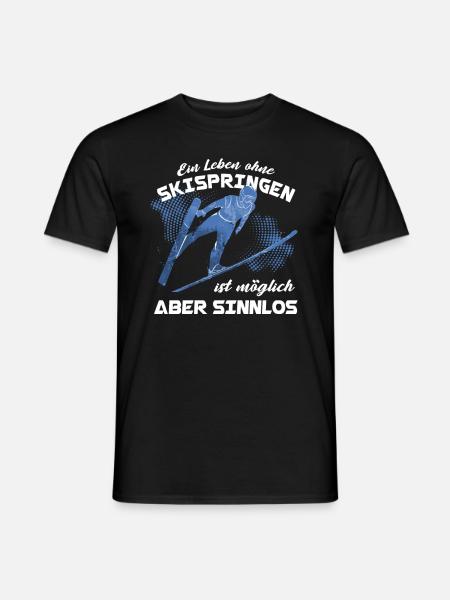 Skispringen Skispringer Wintersport - Männer T-Shirt - Schwarz