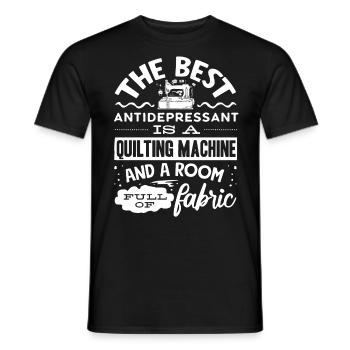 Quilting, tricot, machines à coudre, couture - T-shirt homme - noir - Devant - AI Model Male 178 light (178cm)