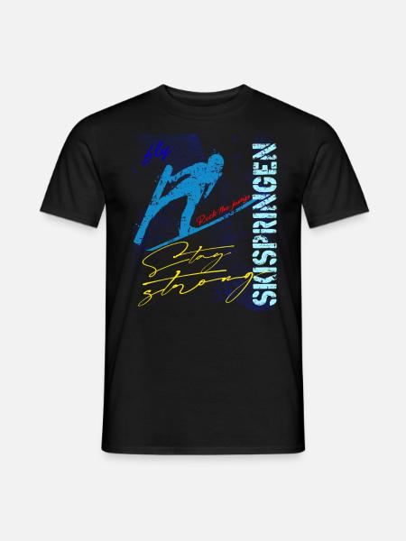 Skispringen Skispringer Wintersport - Männer T-Shirt - Schwarz