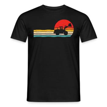 wheel loader retro t-shirt wheel loader driver - Men's T-Shirt - black - Front - AI Model Male 178 light (178cm)