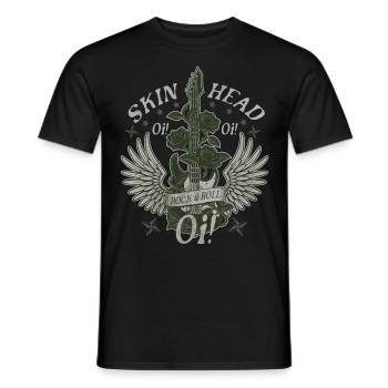 Oi Skinhead, Skinhead Girl, Punk - Men's T-Shirt - black - Front - AI Model Male 178 light (178cm)