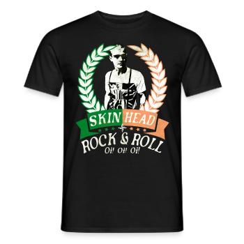 Oi Skinhead, Skinhead Girl, Punk - Men's T-Shirt - black - Front - AI Model Male 178 light (178cm)
