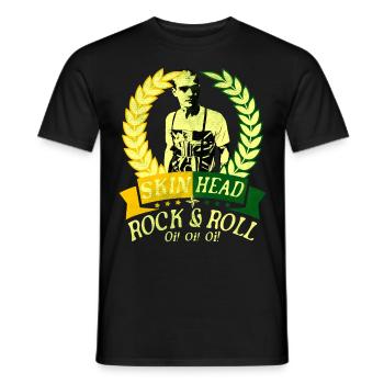 Oi Skinhead, Skinhead Girl, Punk - Men's T-Shirt - black - Front - AI Model Male 178 light (178cm)