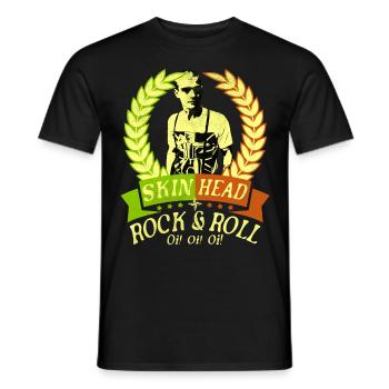 Oi Skinhead, Skinhead Girl, Punk - Men's T-Shirt - black - Front - AI Model Male 178 light (178cm)