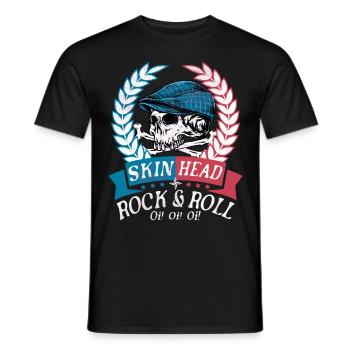 Oi Skinhead, Skinhead Girl, Punk - Men's T-Shirt - black - Front - AI Model Male 178 light (178cm)