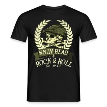 Oi Skinhead, Skinhead Girl, Punk - Men's T-Shirt - black - Front - AI Model Male 178 light (178cm)