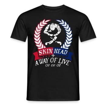 Oi Skinhead, Skinhead Girl, Punk - Men's T-Shirt - black - Front - AI Model Male 178 light (178cm)