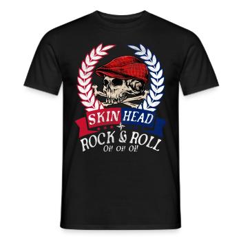Oi Skinhead, Skinhead Girl, Punk - T-shirt homme - noir - Devant - AI Model Male 178 light (178cm)