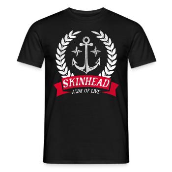 Oi Skinhead, Skinhead Girl, Punk - Men's T-Shirt - black - Front - AI Model Male 178 light (178cm)