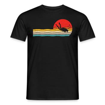 Plongée Rétro Diver Scuba Diver - T-shirt homme - noir - Devant - AI Model Male 178 light (178cm)