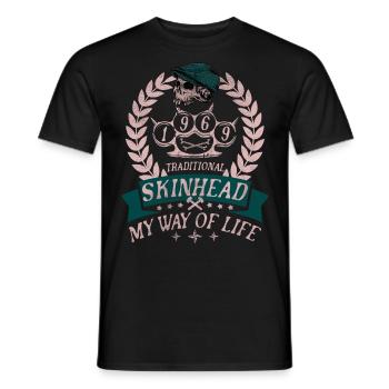 Oi Skinhead, Skinhead Girl, Punk - Männer T-Shirt - Schwarz - Vorne - AI Model Male 178 light (178cm)