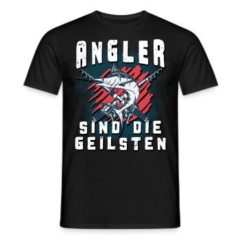 Angler sind die geilsten - Männer T-Shirt - Schwarz - Vorne - AI Model Male 178 light (178cm)