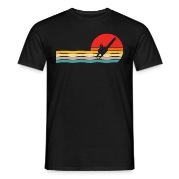 T-shirt rétro tronçonneuse bûcheron bois - T-shirt homme - noir - Devant - AI Model Male 178 light (178cm)