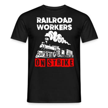 Railway Ladder, Railway Railfan - Men's T-Shirt - black - Front - AI Model Male 178 light (178cm)
