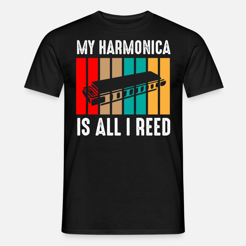 Harmonica player, Harmonica music - Men’s T-shirt - black