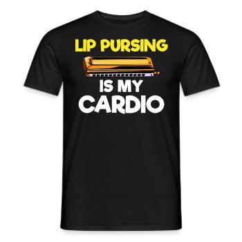Harmonica player, Harmonica music - Men's T-Shirt - black - Front - AI Model Male 178 light (178cm)