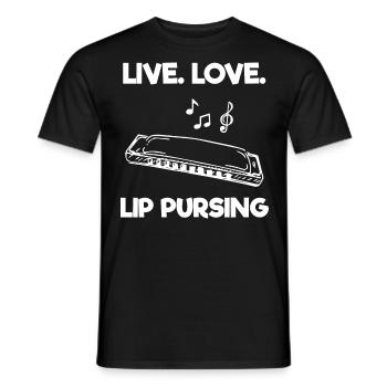 Harmonica player, Harmonica music - Men's T-Shirt - black - Front - AI Model Male 178 light (178cm)