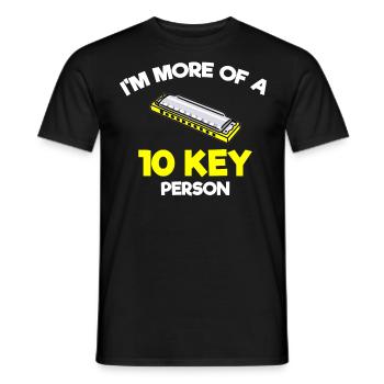 Harmonica player, Harmonica music - Men's T-Shirt - black - Front - AI Model Male 178 light (178cm)