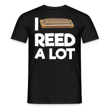 Harmonica player, Harmonica music - Men's T-Shirt - black - Front - AI Model Male 178 light (178cm)